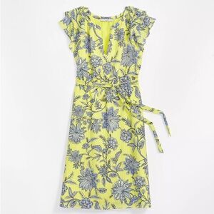 Trellis Garden Ruffle Sleeve Midi Dress